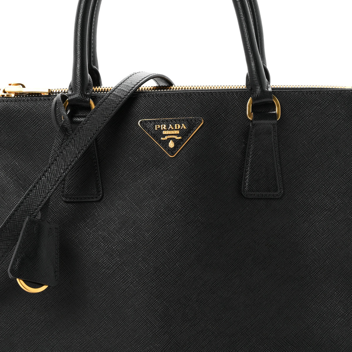 Prada Saffiano Small Galleria Double Zip Tote Black 8 of 10