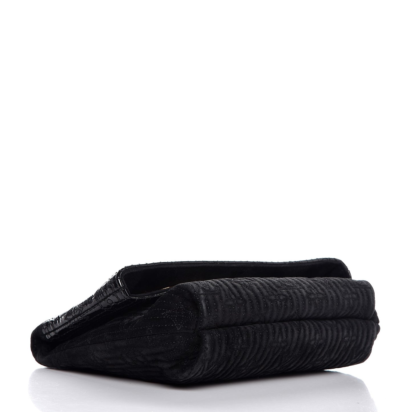Suede Monogram Motard Afterdark Clutch Black