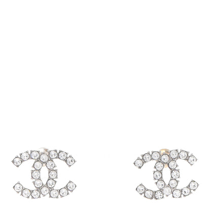 Chanel Crystal CC Earrings Silver 1 of 4