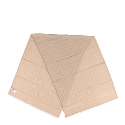 Christian Dior Cashmere Oblique Fringed Scarf Biege 2 of 3