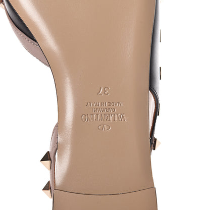Valentino Garavani Nappa Rockstud Slingback Flats 37 Black Poudre 6 of 8