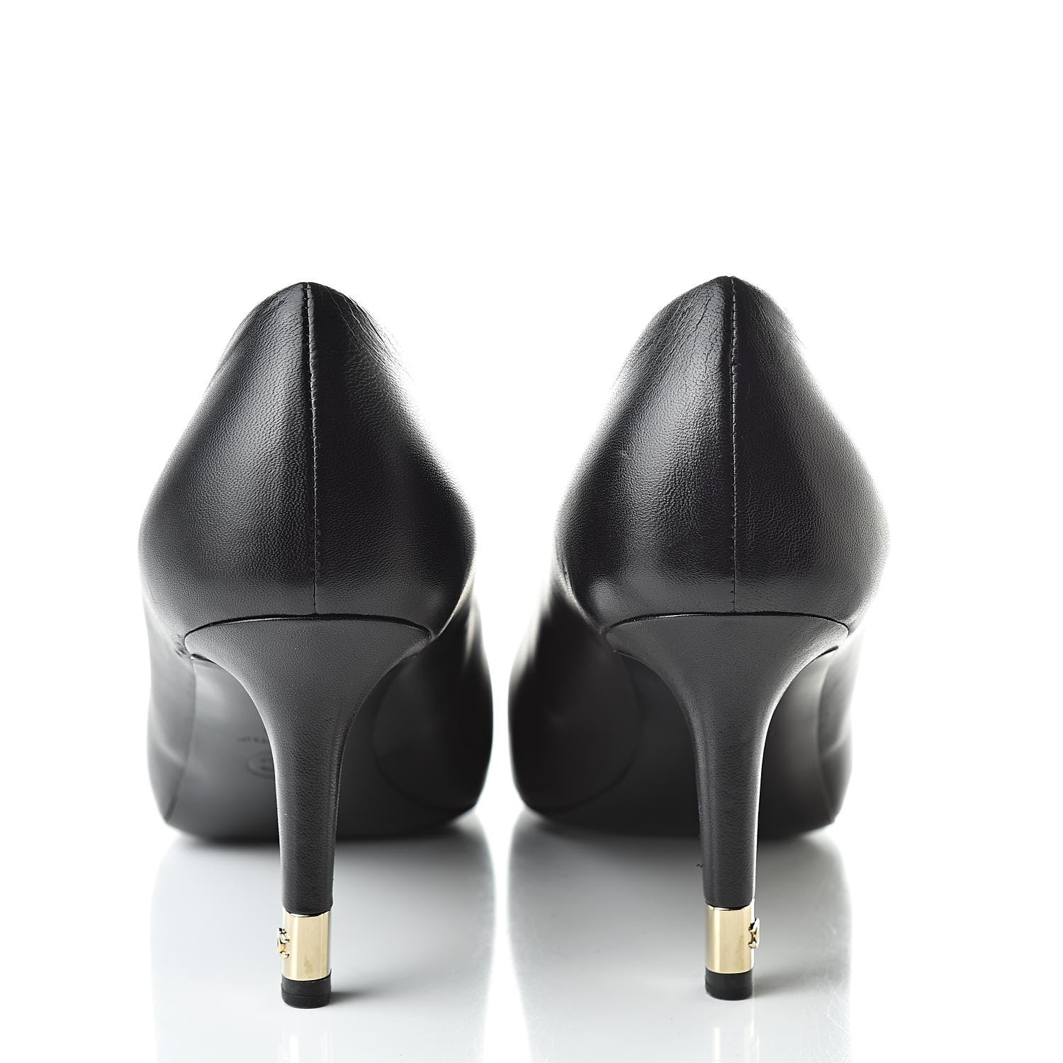 Chanel Lambskin CC Pumps 37 Black 7 of 16