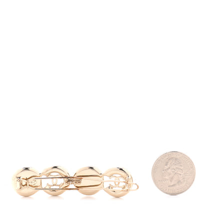 Chanel Pearl Coco Hair Clip Barrette Gold 2 of 4