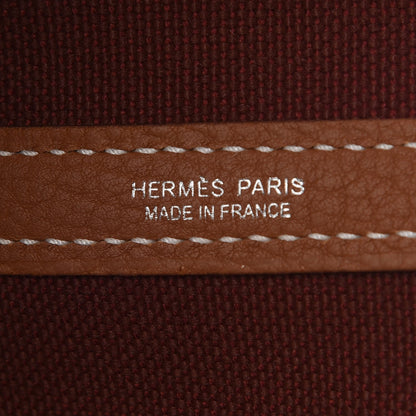 Hermes Toile Militaire Negonda Garden Party Tote 36 MM Rouge H Gold 6 of 7
