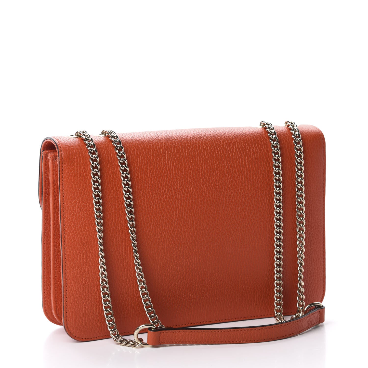 Gucci Dollar Calfskin Interlocking G Shoulder Bag Sun Orange 3 of 10