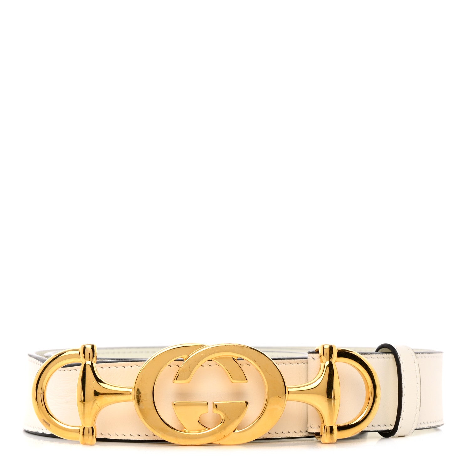 Gucci Calfskin Trapuntata Zumi 30mm Belt 85 34 White 1 of 9