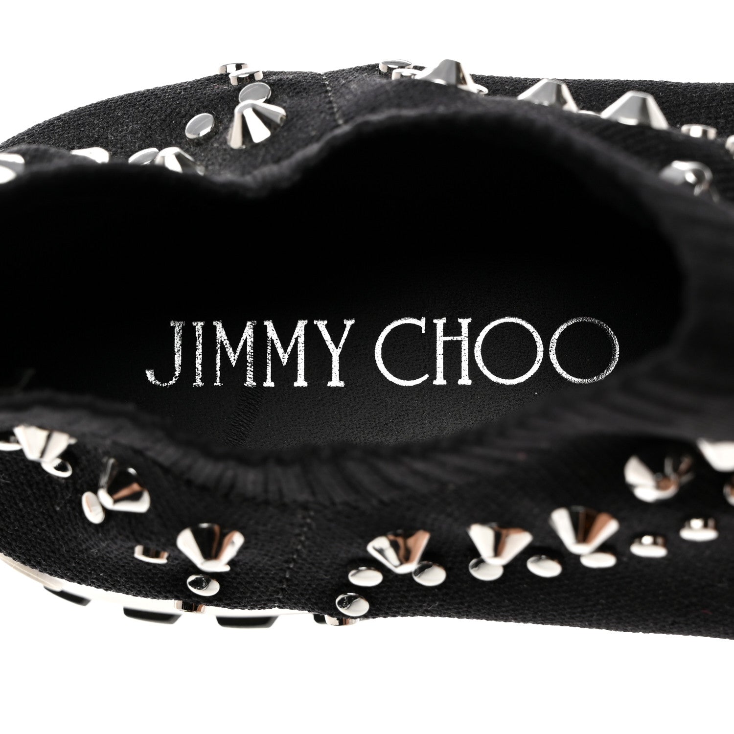 Jimmy Choo Knit Studded Sneaker 38 Black 6 of 8