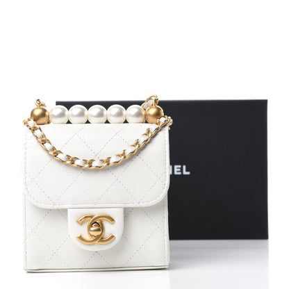 Chanel Goatskin Chic Pearls Clutch On Chain White 11 of 11