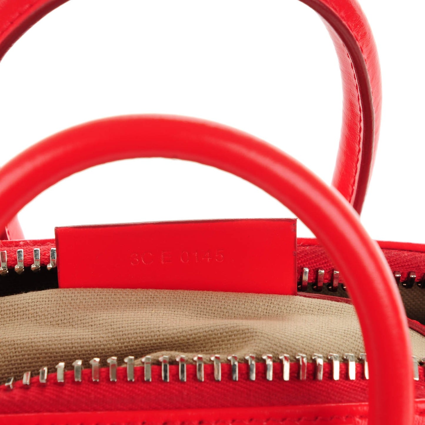 Shiny Lord Calfskin Mini Antigona Red