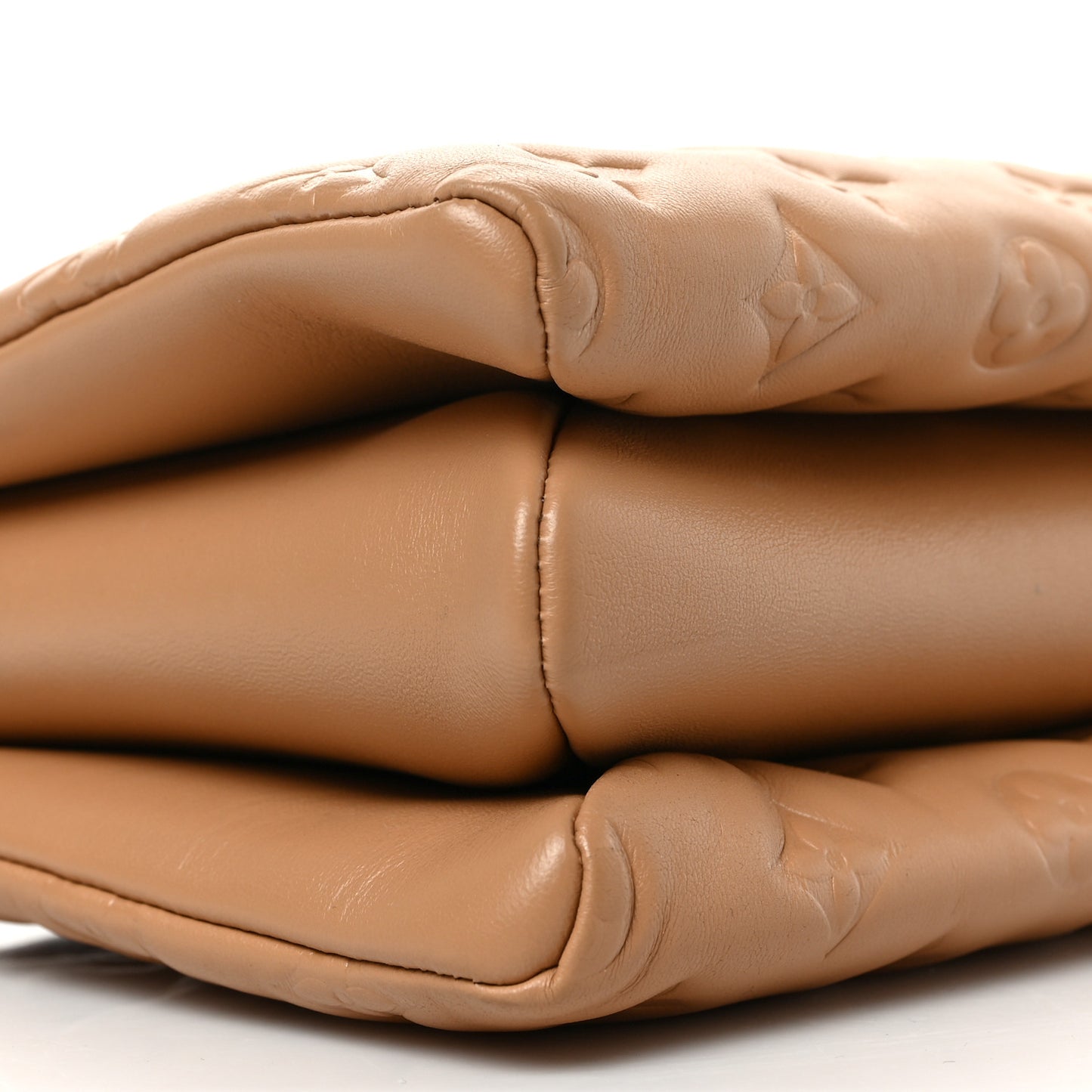 Lambskin Embossed Monogram Coussin PM Camel