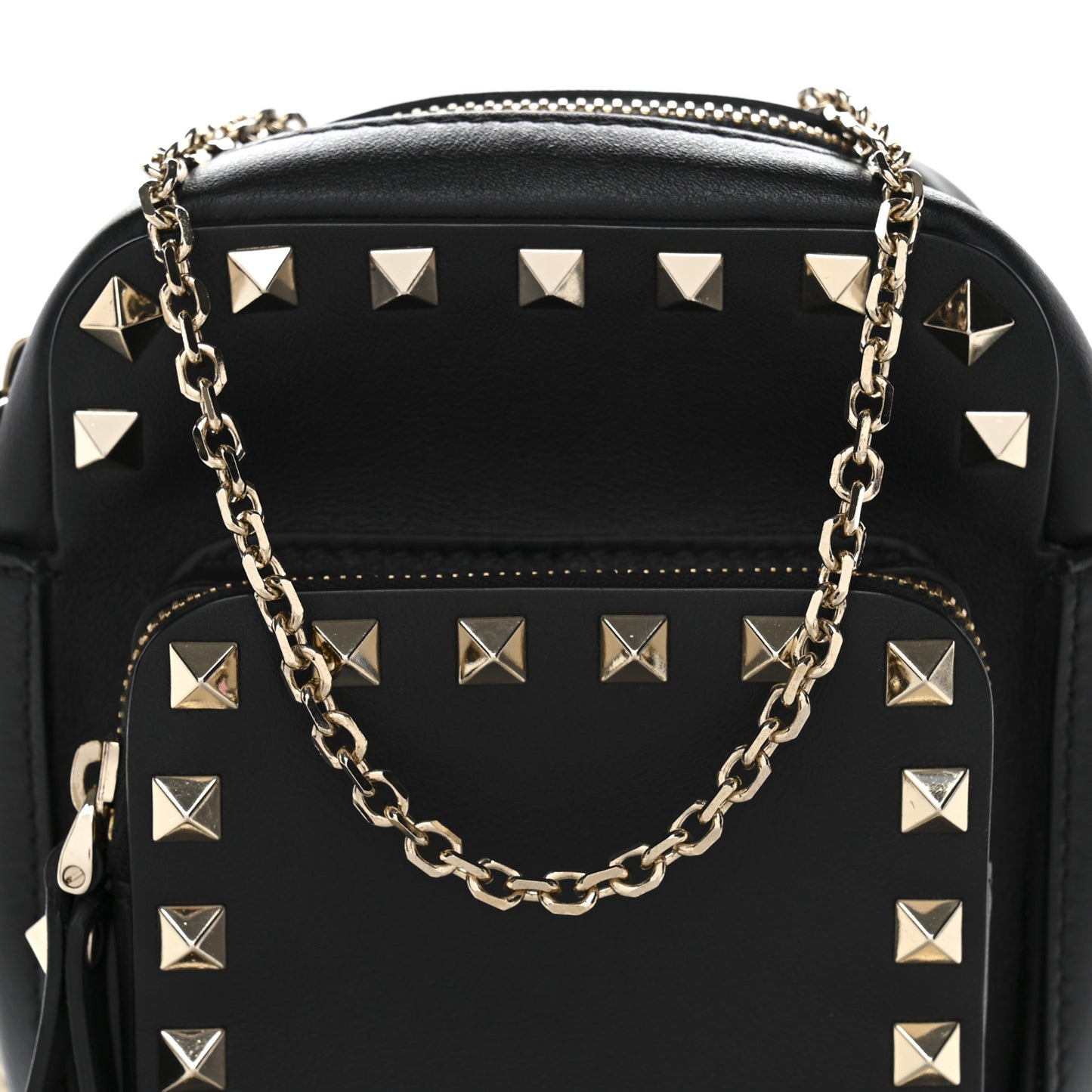 Calfskin Rockstud Crossbody Black