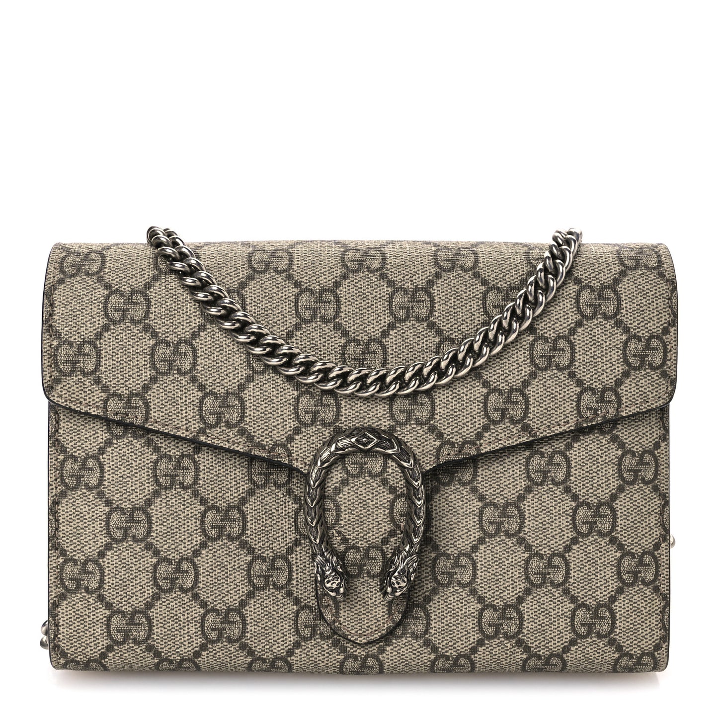 GG Supreme Monogram Mini Dionysus Chain Wallet Beige Black
