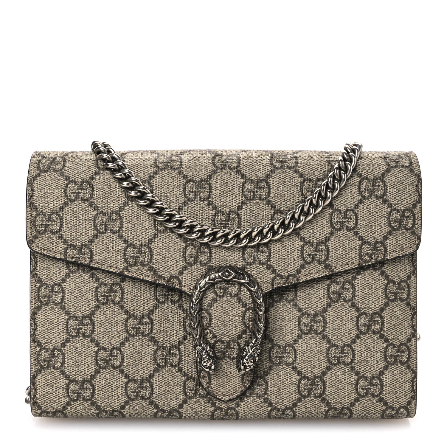 Gucci GG Supreme Monogram Mini Dionysus Chain Wallet Beige Black 1 of 11