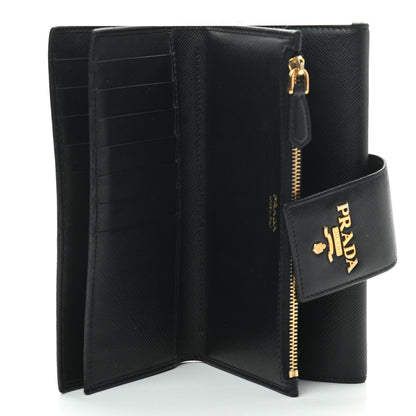 Prada Saffiano Metal Tab Wallet Black 5 of 6
