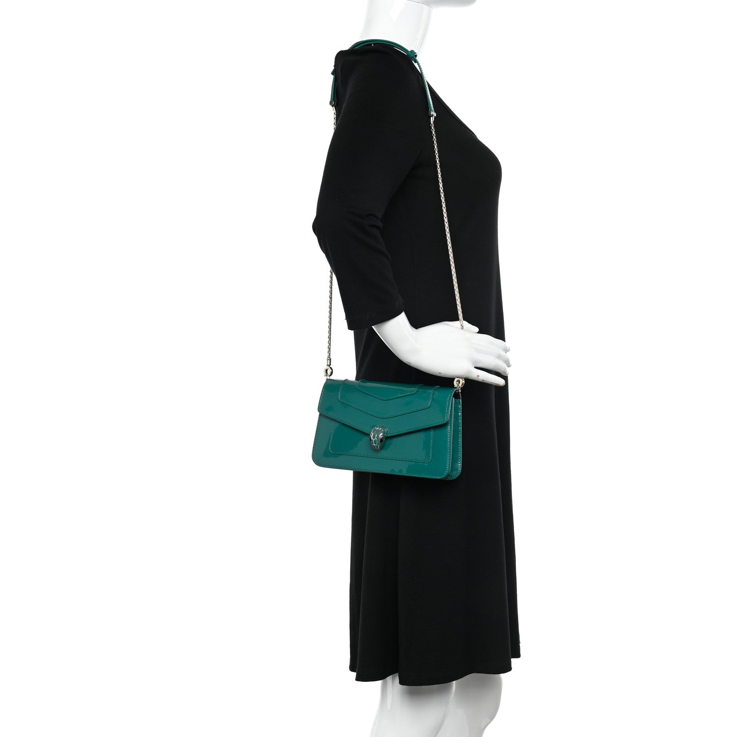 Bulgari Patent Serpenti Forever Crossbody Emerald 2 of 10