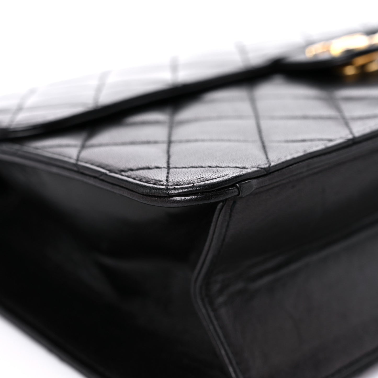 Lambskin Quilted Medium Single Flap Black