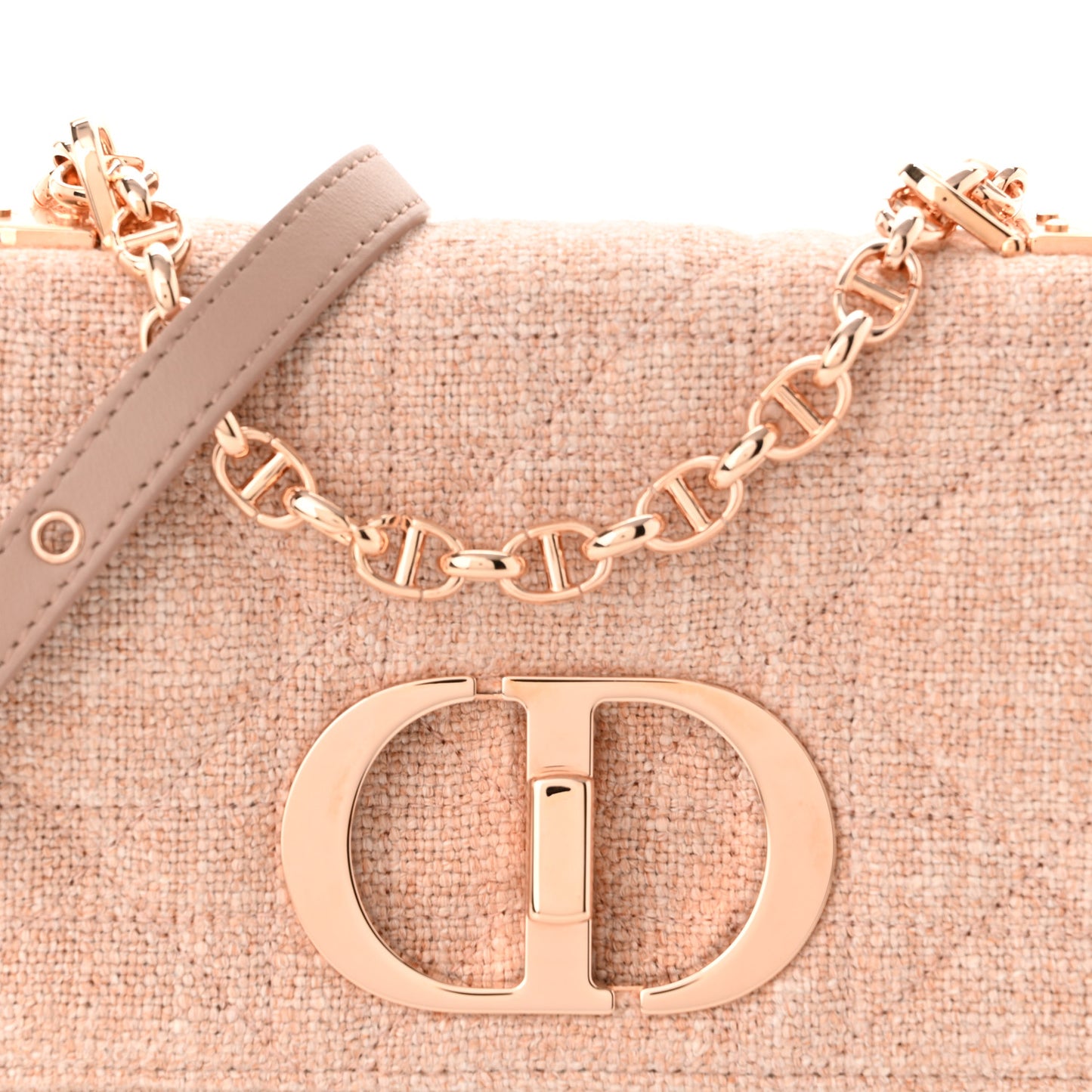 Linen Macrocannage Small Caro Bag Rose