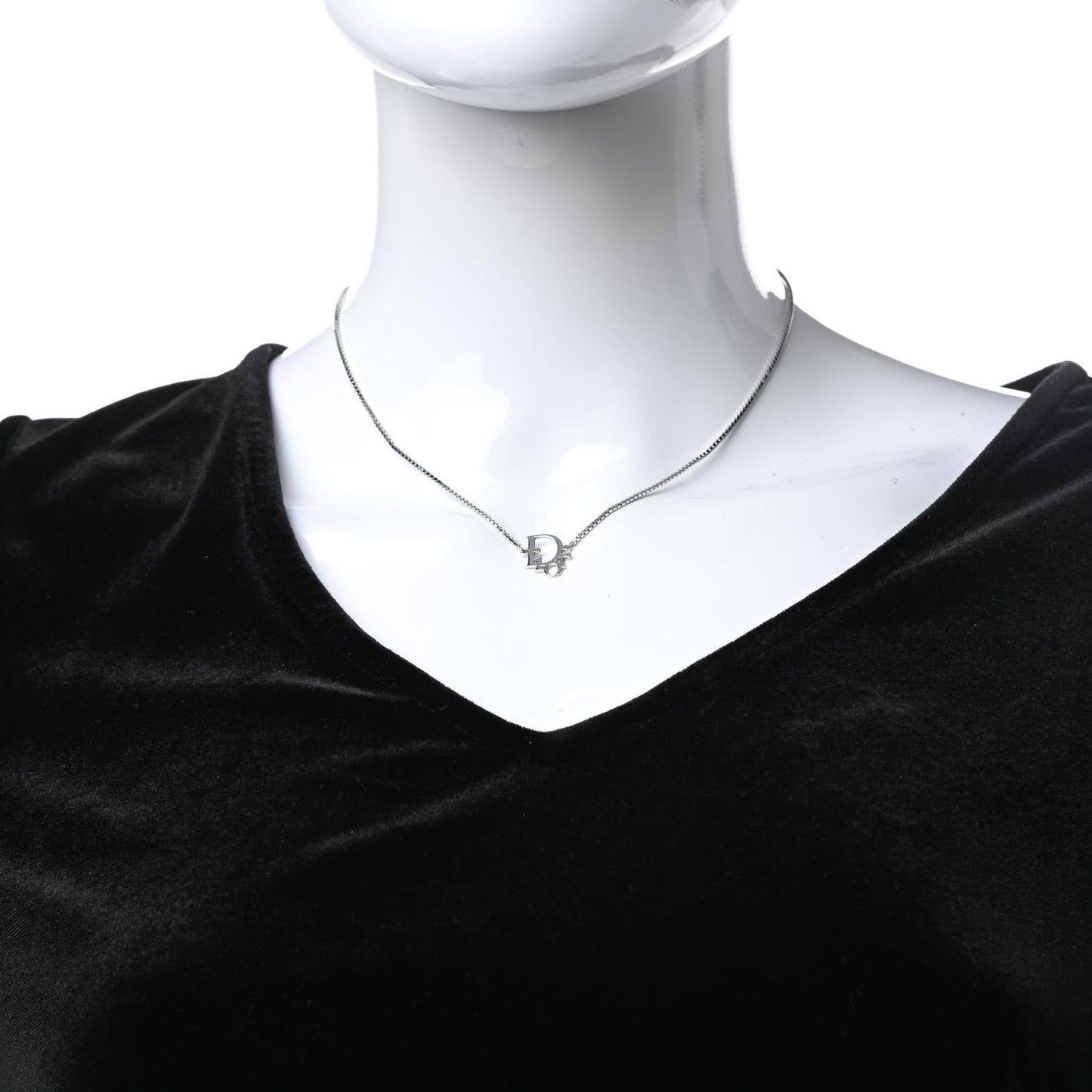 Metal Logo Necklace Silver