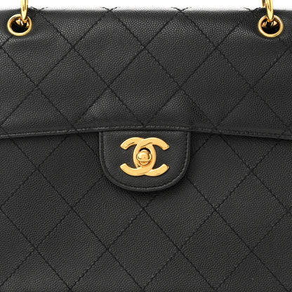 Chanel Caviar Diamond Stitched Square Flap Shoulder Bag Black 8 of 10