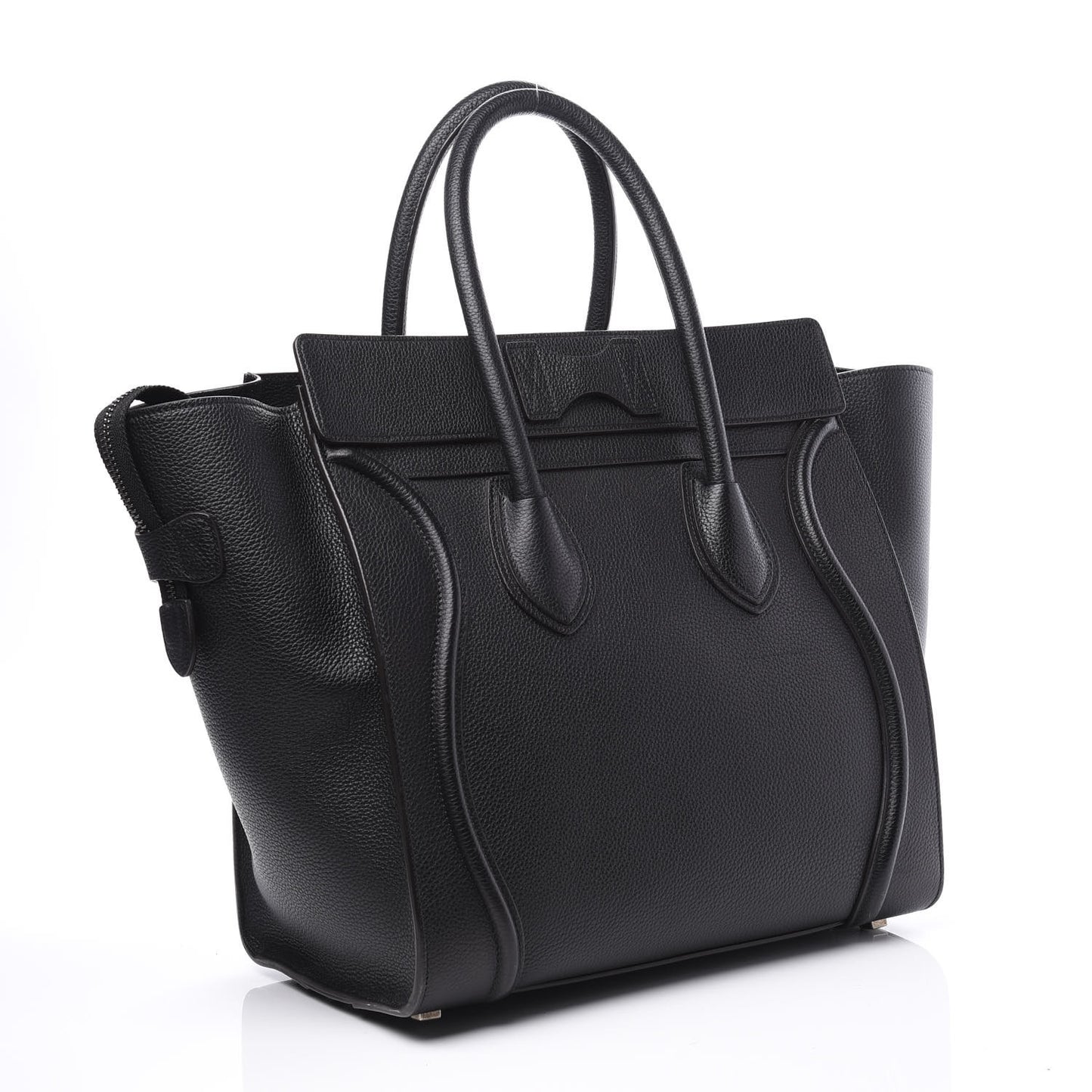 Drummed Calfskin Mini Luggage Black