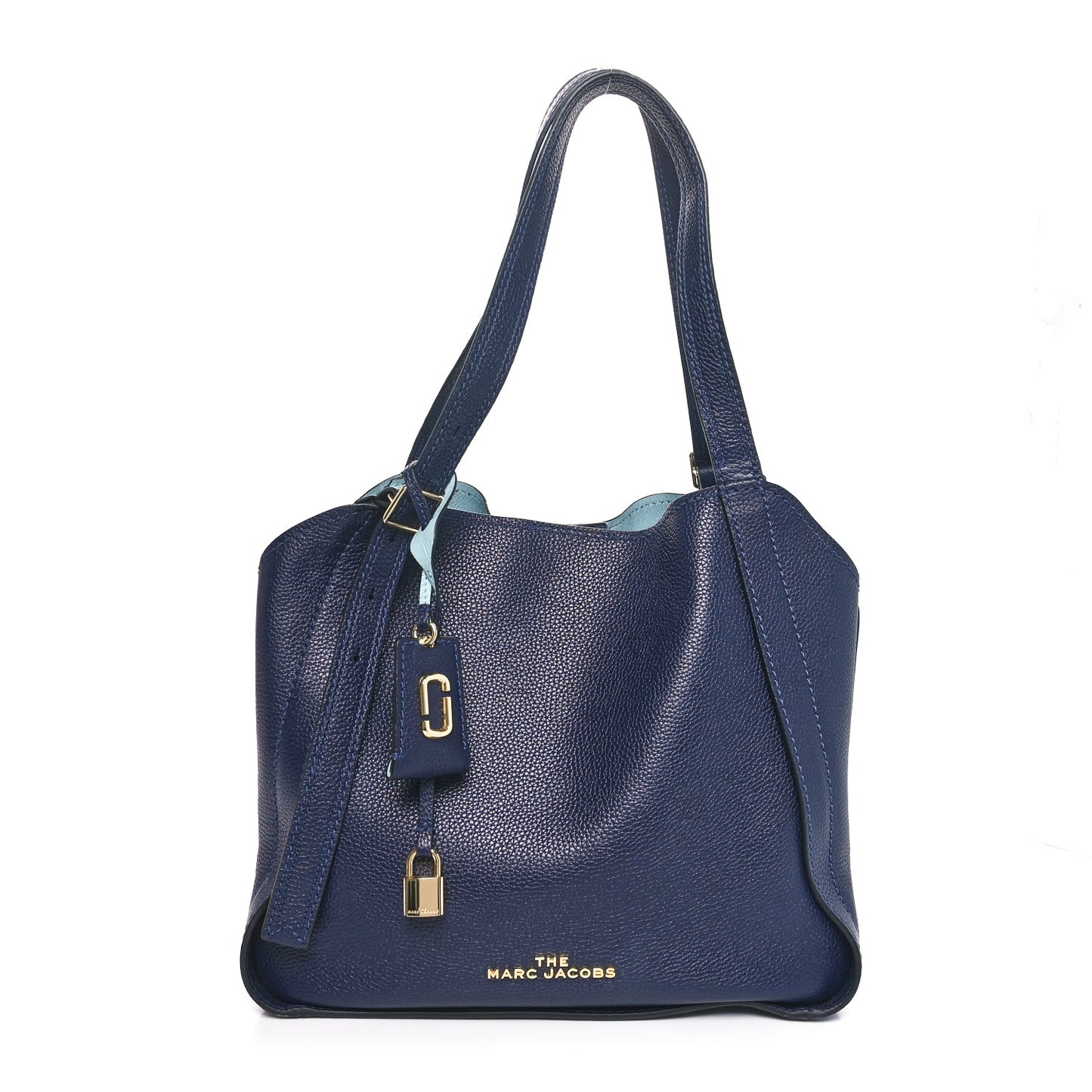 Grained Calfskin The Director Tote  Blue Navy
