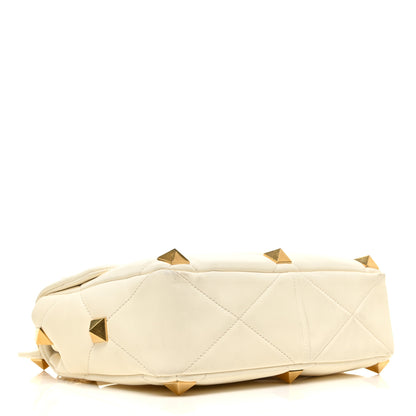 Valentino Garavani Nappa Large Roman Stud Shoulder Bag Ivory 3 of 18