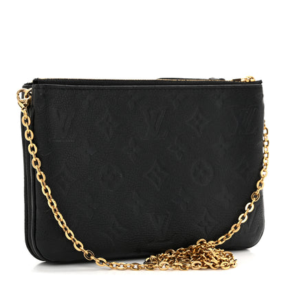 Louis Vuitton Empreinte Double Zip Pochette Black 3 of 11