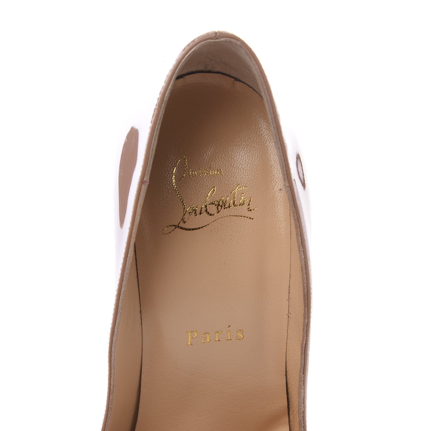 Christian Louboutin Patent Pigalle Follies 100 Pumps 36.5 Nude 9 of 9