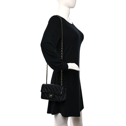 Chanel Lambskin Quilted Mini Rectangular Flap Black 3 of 10