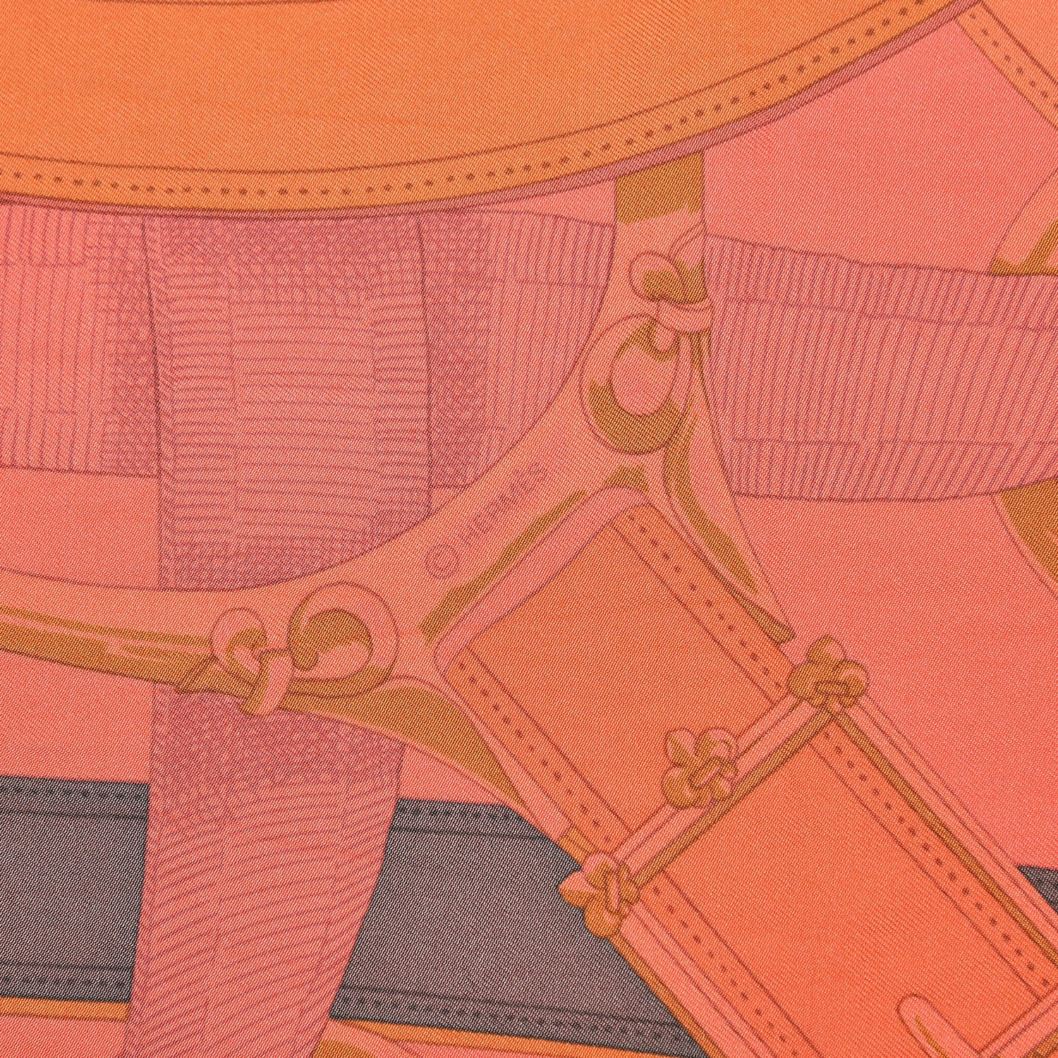 Hermes Silk Cavalcadour Shawl 140 Grenadine Corail Lie De Vin 5 of 7