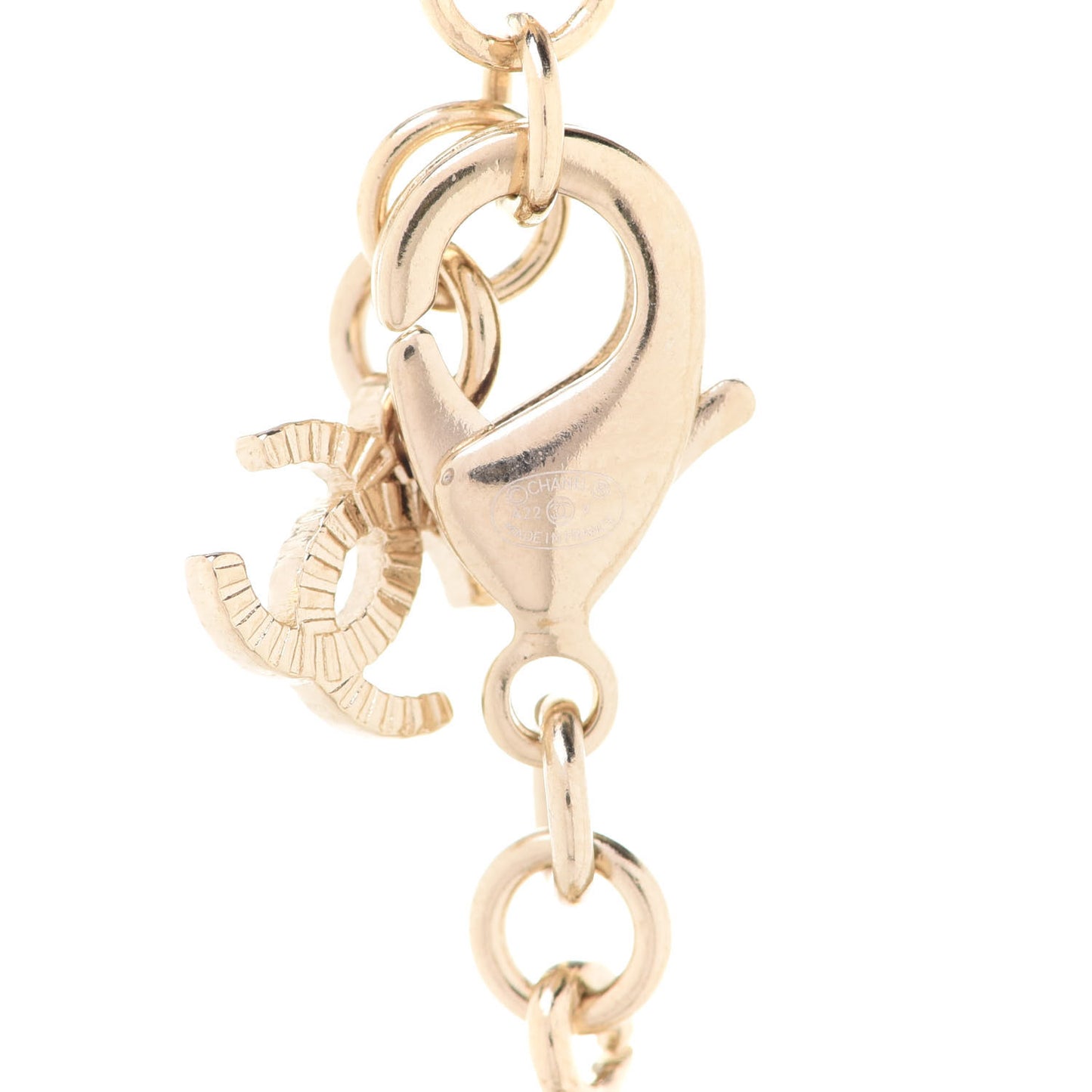 Crystal CC Chain Short Necklace Gold