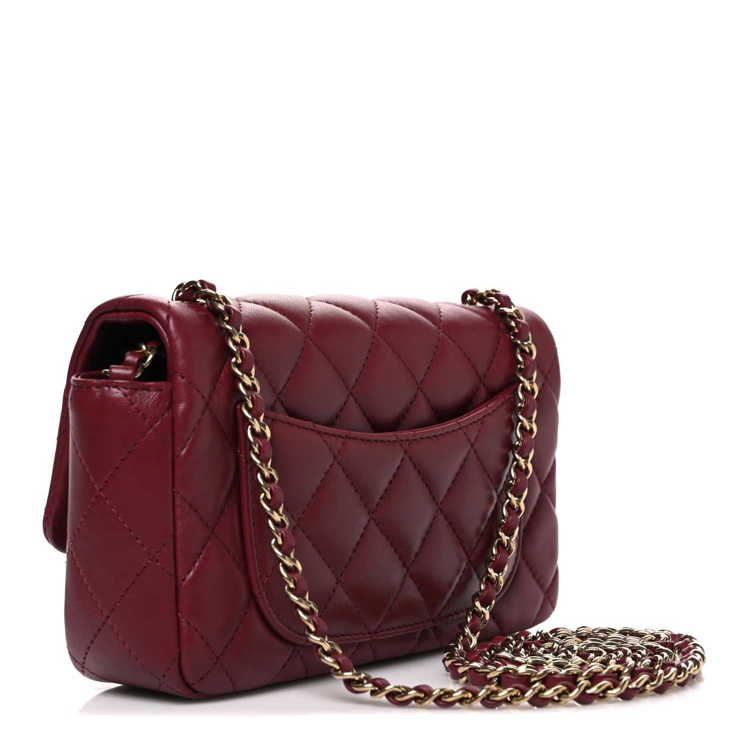 Chanel Lambskin Quilted Extra Mini Flap Bag Burgundy 3 of 11