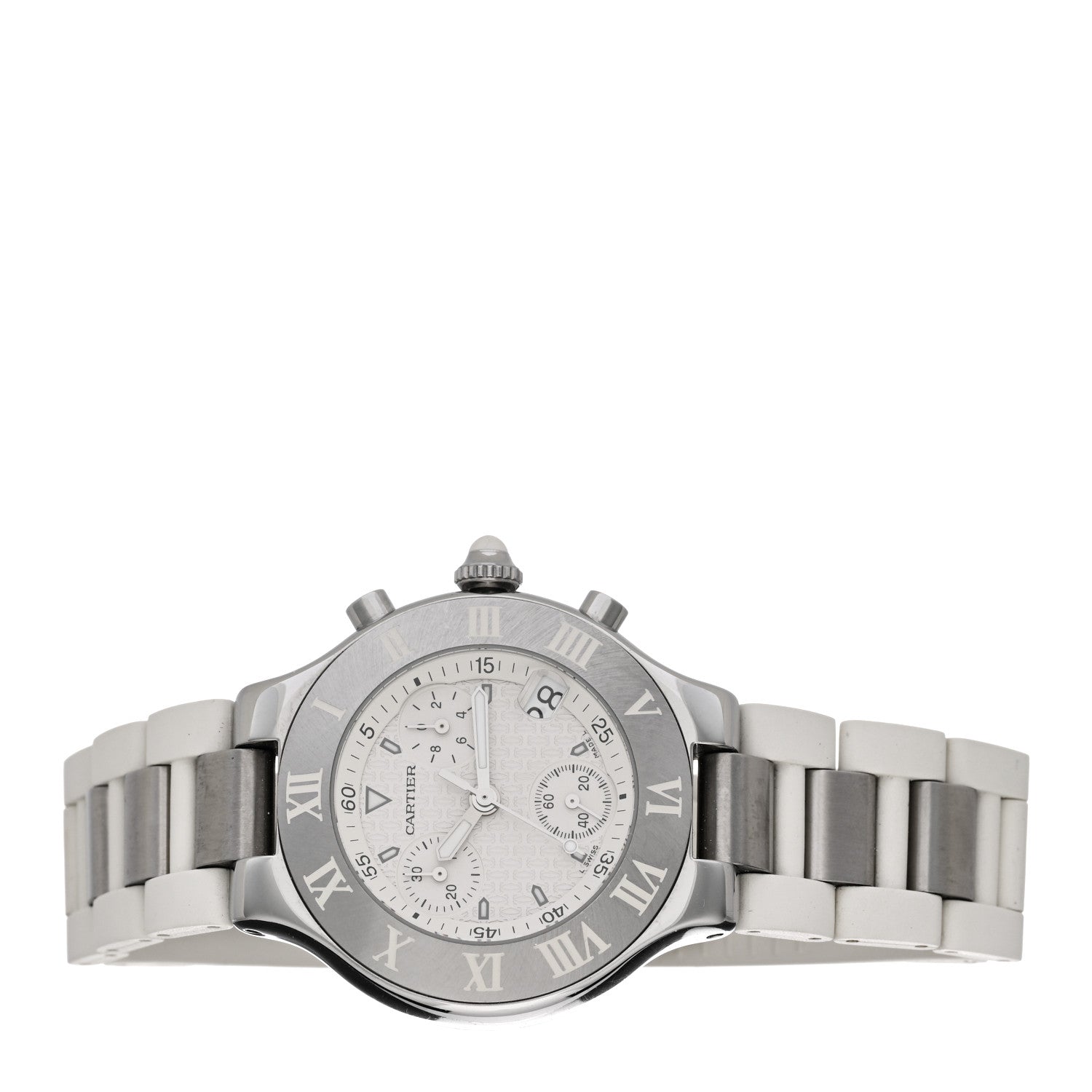 Cartier Stainless Steel Rubber 38mm Must 21 Chronoscaph Quartz Watch 2 of 4