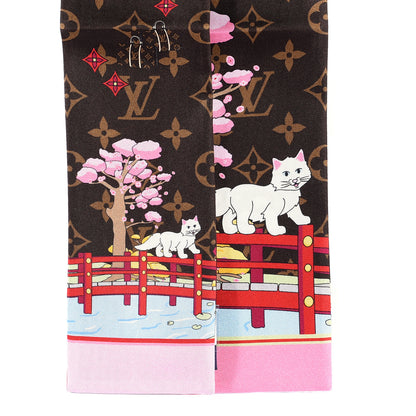 Louis Vuitton Silk Monogram 2021 Christmas Animation Japanese Garden Bandeau Marron 2 of 3