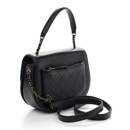 Chanel Shiny Calfskin Goatskin Quilted Small Coco Curve Messenger Flap Black 2 of 8