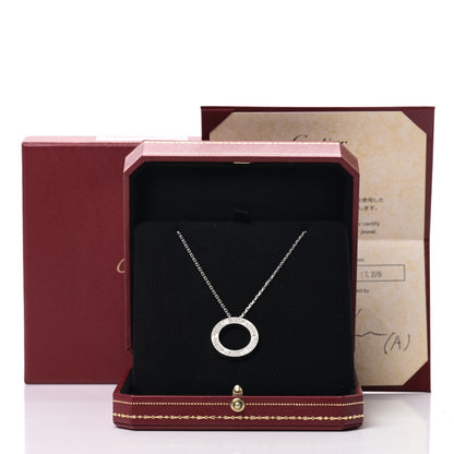 Cartier 18K White Gold Diamond LOVE Paved Necklace 7 of 7
