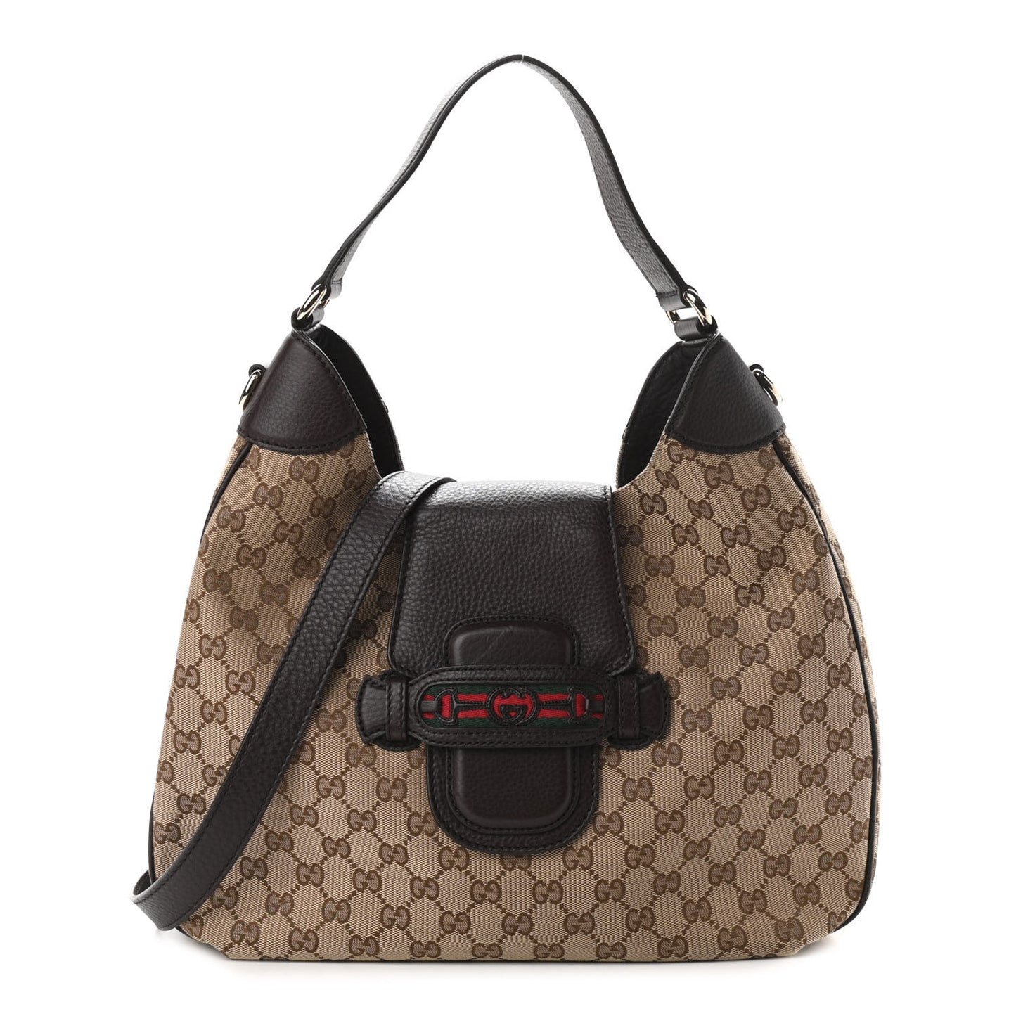 Monogram Web Medium Dressage Hobo Dark Brown