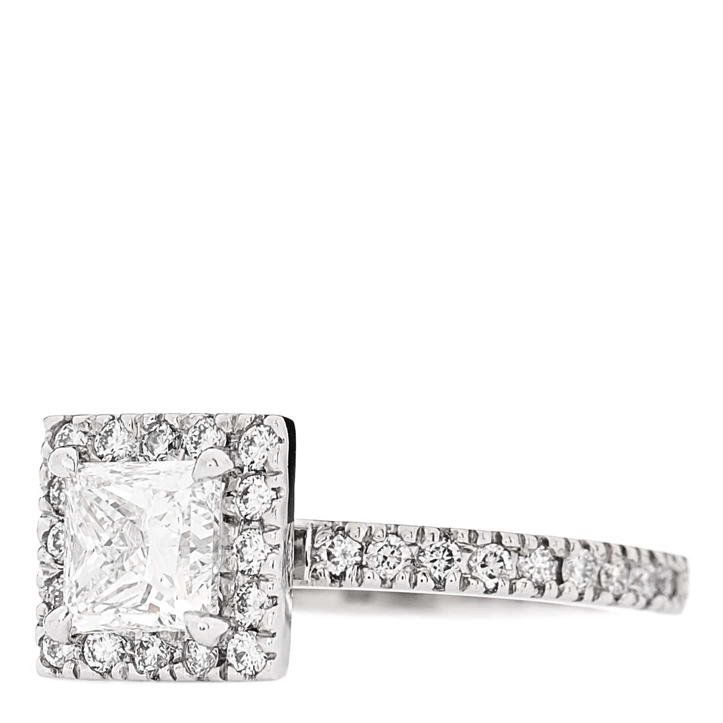 18K White Gold Diamond .96ctw Princess Cut Engagement Ring  52 6