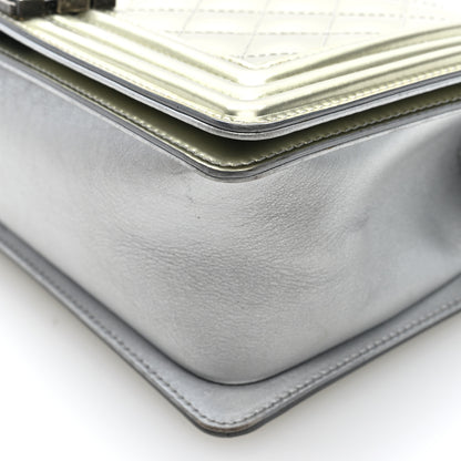 Chanel Metallic Patent Calfskin Quilted Medium Boy Flap Silver 9 of 9