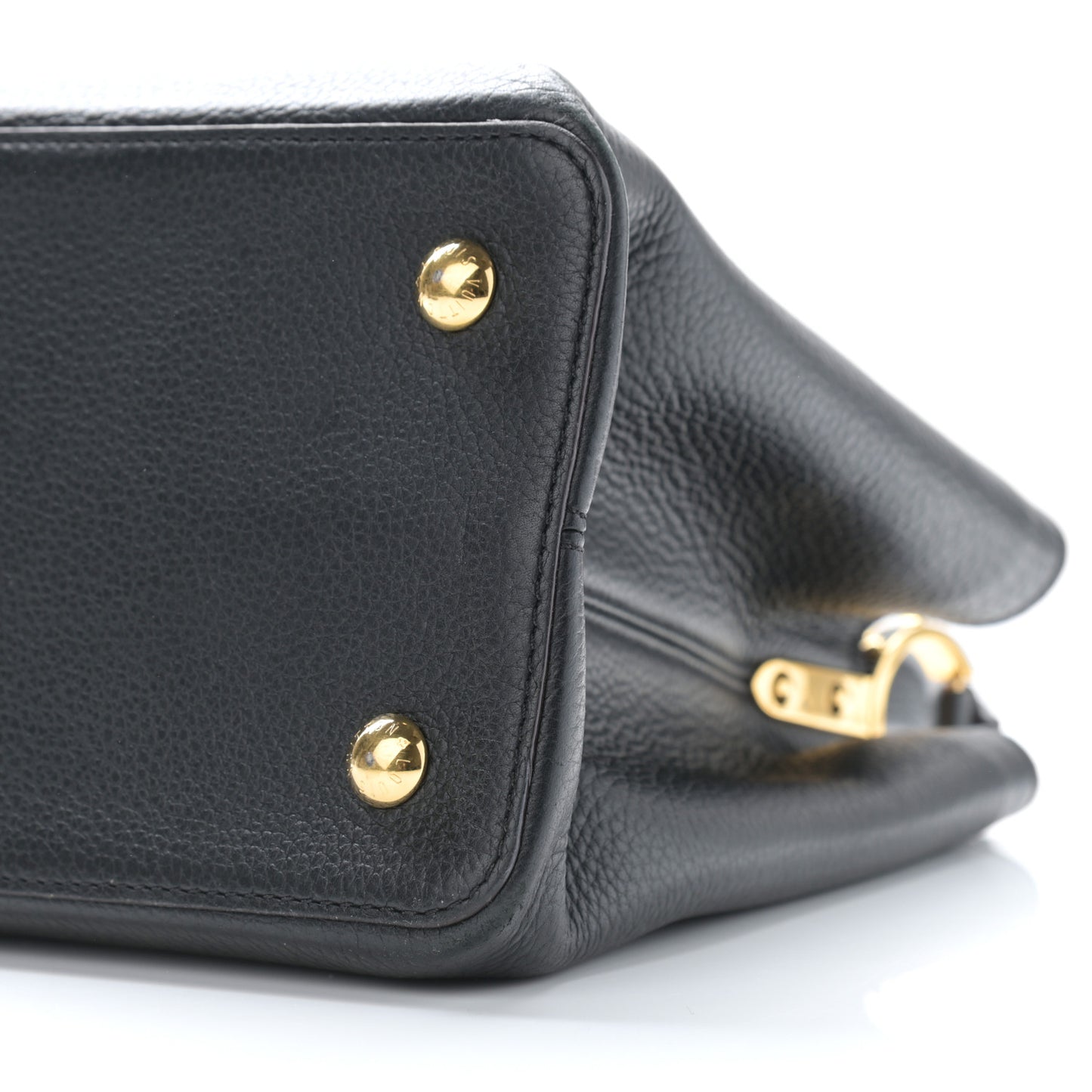 Taurillon Capucines MM Black Fuchsia