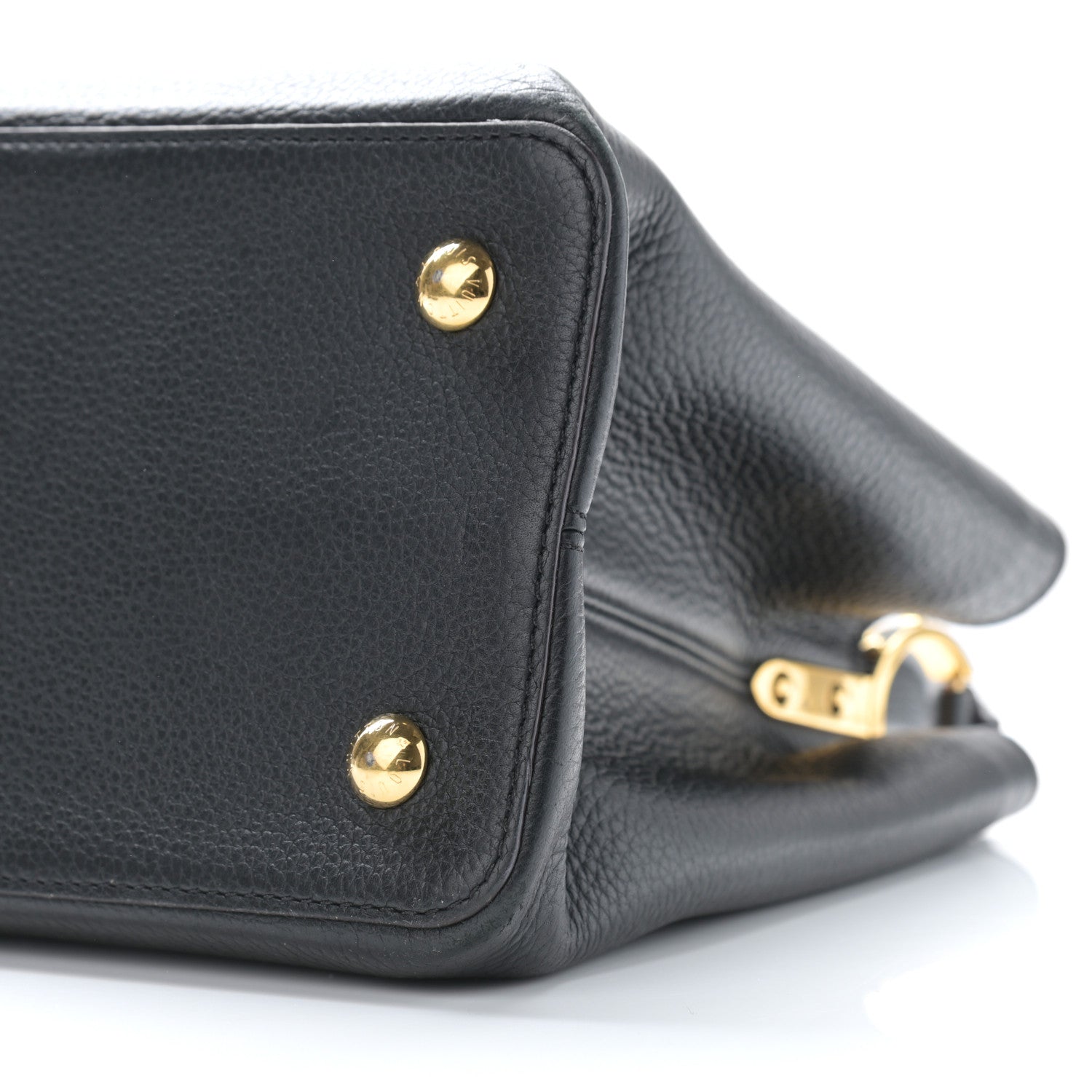 Louis Vuitton Taurillon Capucines MM Black Fuchsia 10 of 11