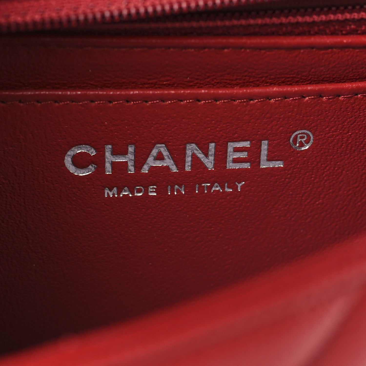 Chanel Caviar Chevron Quilted Mini Square Flap Red 6 of 11