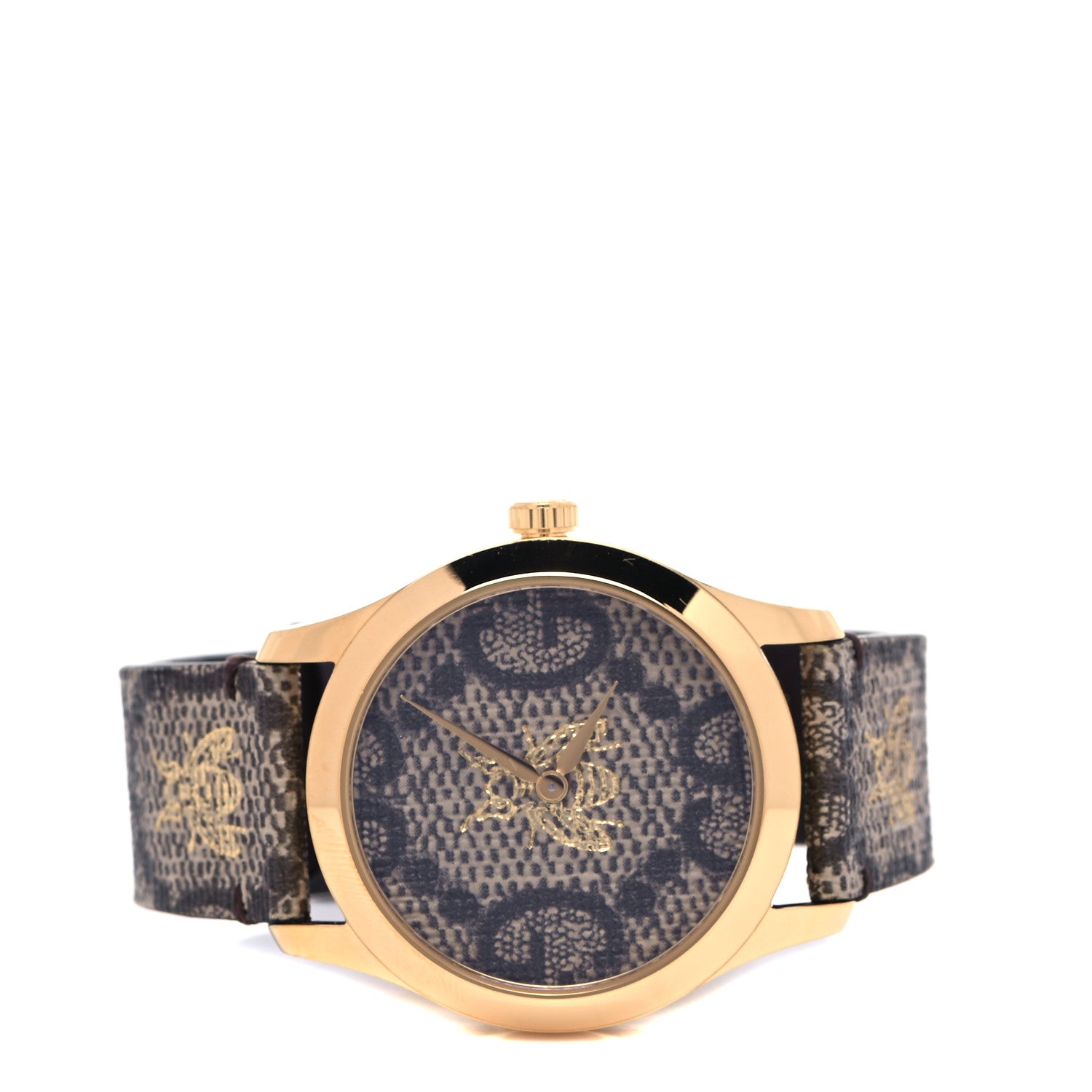 Gucci Stainless Steel Canvas 38mm G-Timeless GG Supreme Bee Quartz Watch Brown 2 of 7