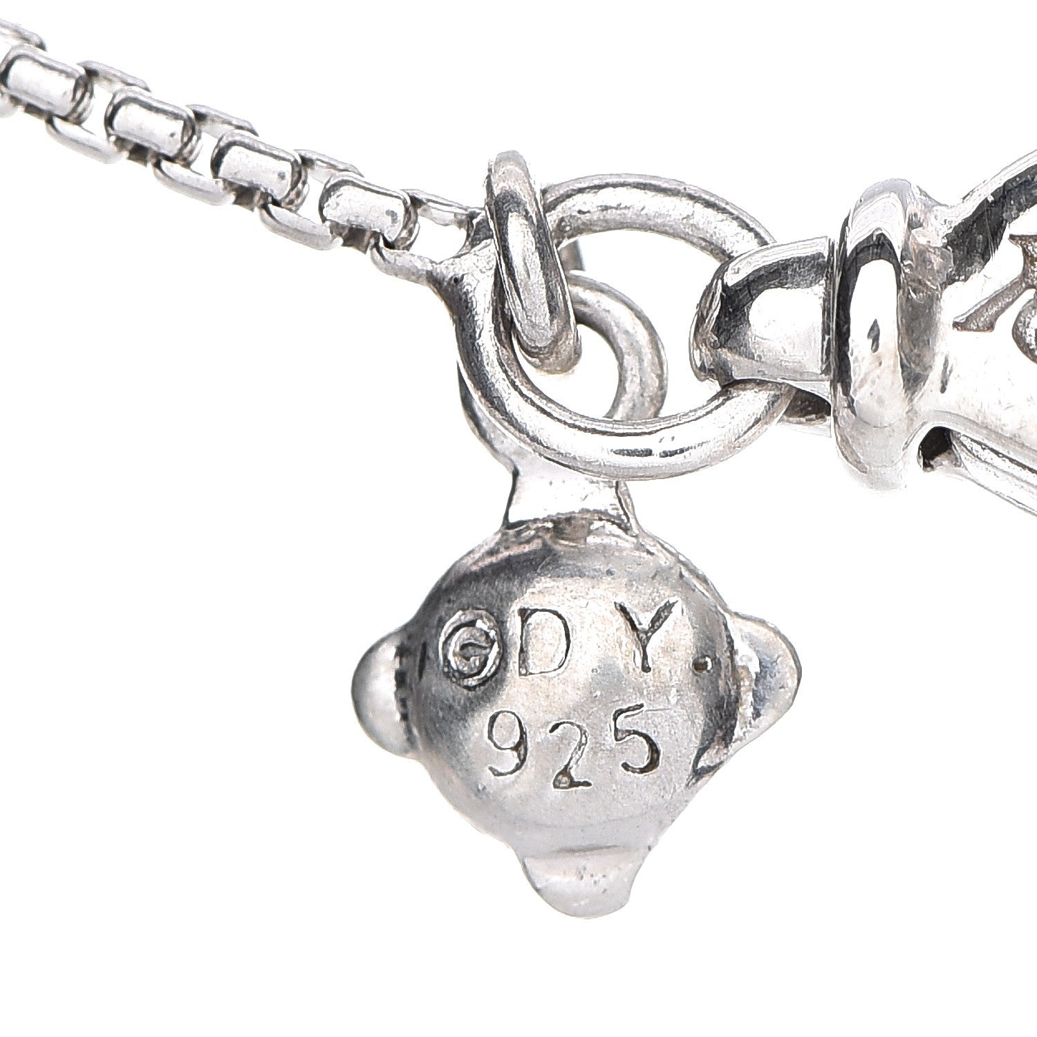 David Yurman Sterling Silver Diamond 7mm Infinity Pendant Necklace 6 of 7