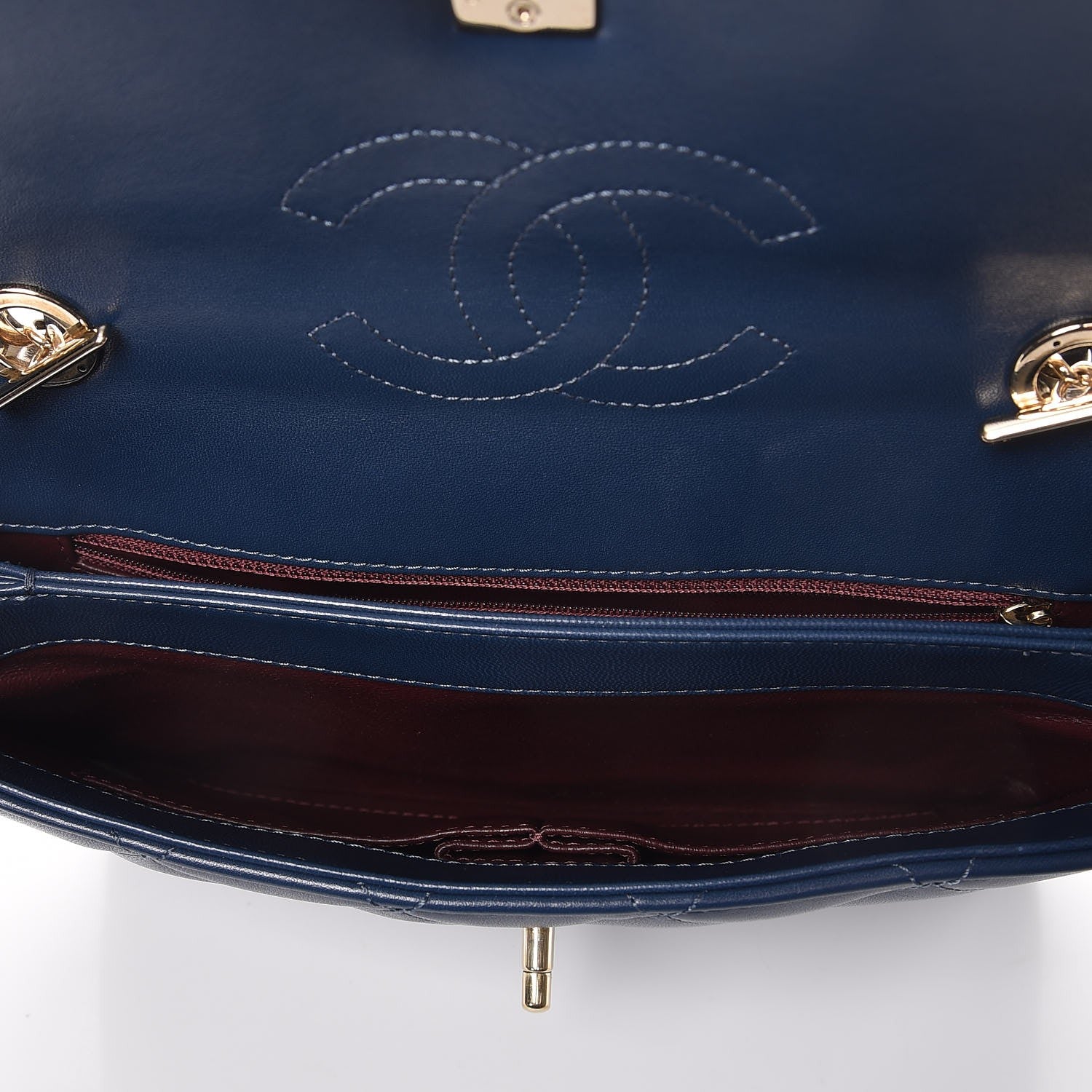 Chanel Lambskin Quilted Medium Trendy CC Flap Navy Blue 6 of 8