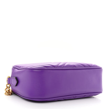 Gucci Calfskin Matelasse Small GG Marmont Chain Shoulder Bag Shine Purple 4 of 10