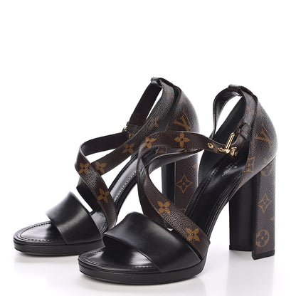 Louis Vuitton Calfskin Monogram Matchmake Cross Sandals 41 Black 3 of 7