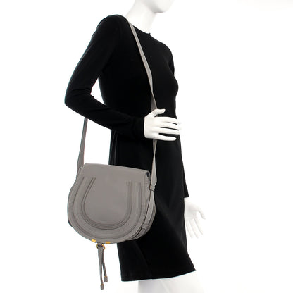 Chloe Calfskin Medium Marcie Round Crossbody Bag Cashmere Grey 2 of 12