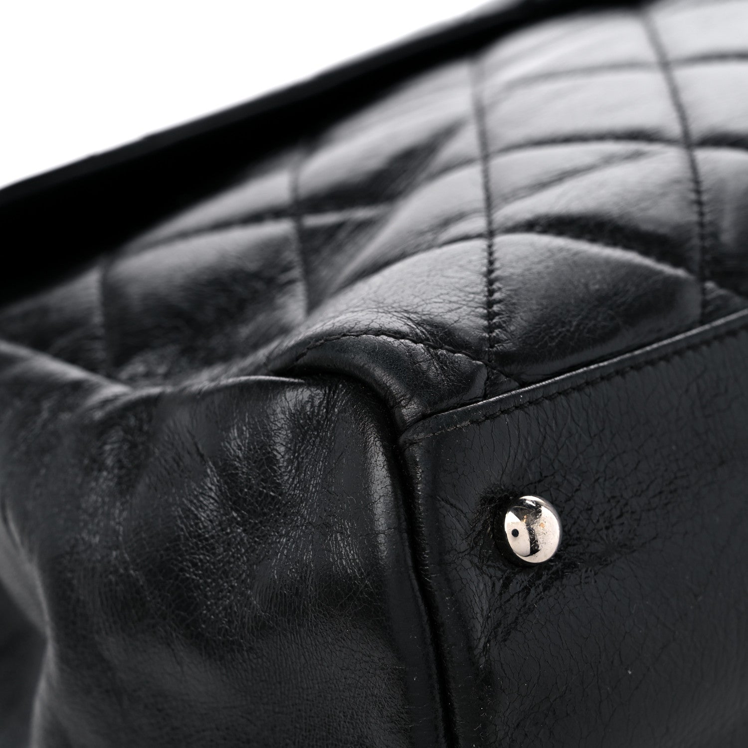 Chanel Glazed Calfskin Quilted Large CC Delivery Tote Black 8 of 17