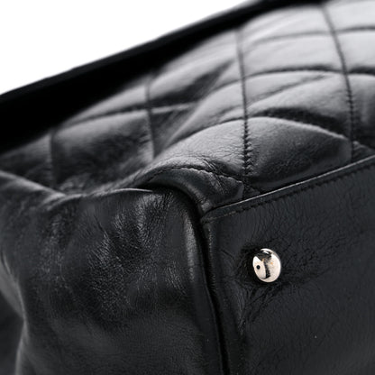 Chanel Glazed Calfskin Quilted Large CC Delivery Tote Black 8 of 17